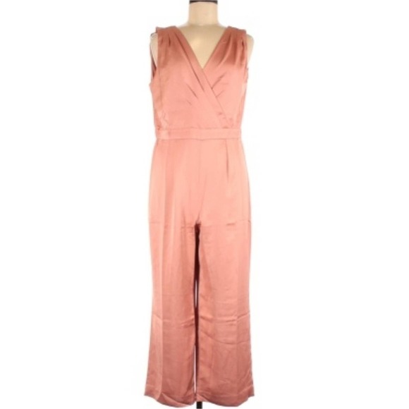 J.Crew Mercantile women's Satin Gloucester Back Crepe Jumpsuit Light Pink - Picture 1 of 7